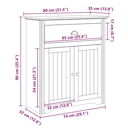 vidaXL Hallway Cabinet BODO White 80x35x90 cm