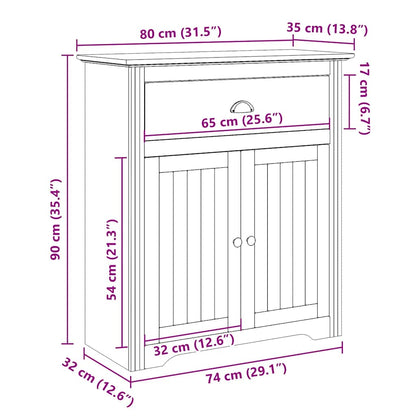 vidaXL Hallway Cabinet "BODO" White 80x35x90 cm