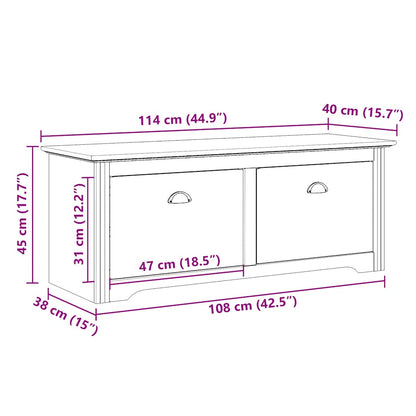 vidaXL Hallway Bench "BODO" White 114x40x45 cm