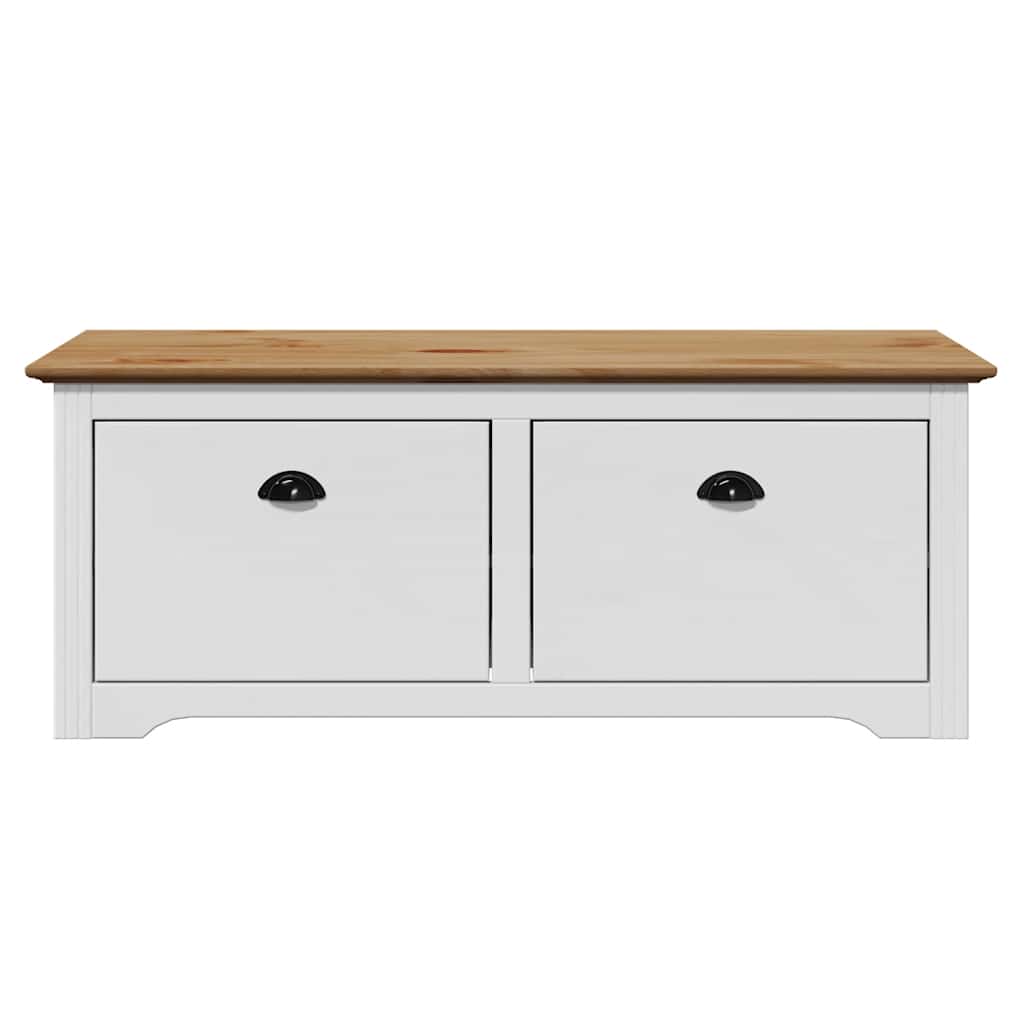 vidaXL Hallway Bench "BODO" White and Brown 114x40x45 cm