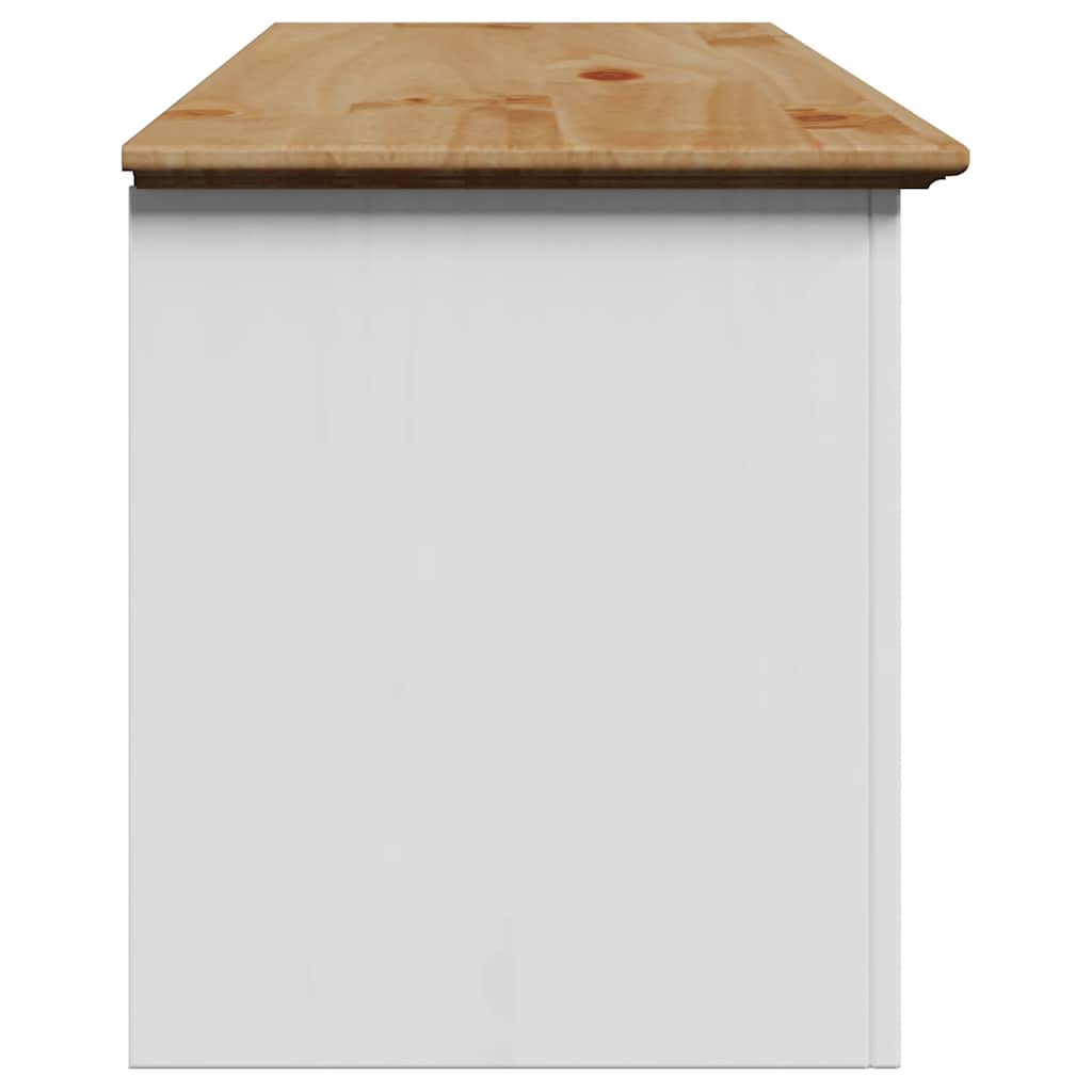 vidaXL Hallway Bench "BODO" White and Brown 114x40x45 cm