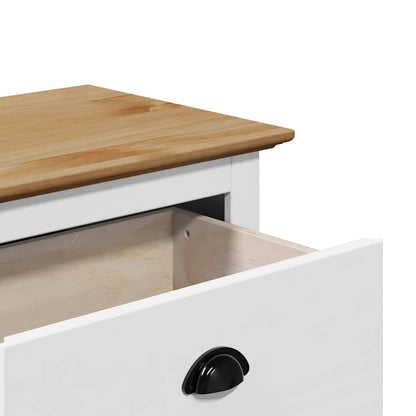 vidaXL Hallway Bench "BODO" White and Brown 114x40x45 cm