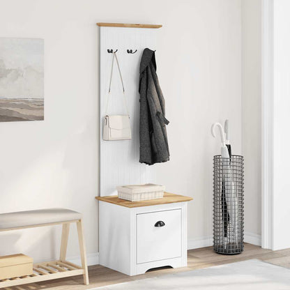 vidaXL Hallway Cabinet with Hooks "BODO" White and Brown 50x40x157 cm