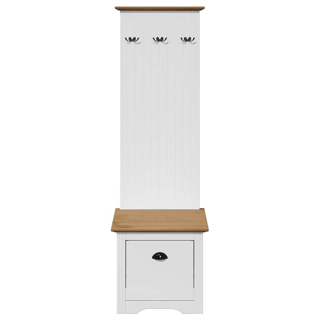 vidaXL Hallway Cabinet with Hooks "BODO" White and Brown 50x40x157 cm