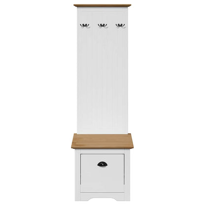 vidaXL Hallway Cabinet with Hooks "BODO" White and Brown 50x40x157 cm