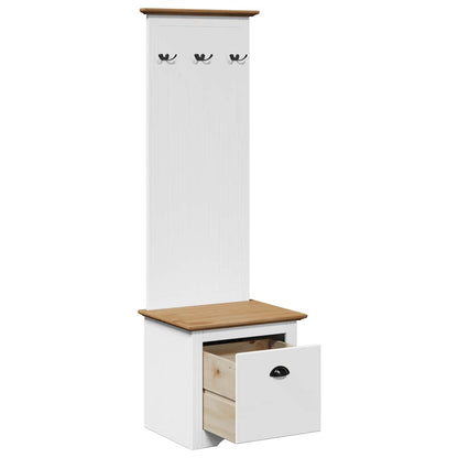vidaXL Hallway Cabinet with Hooks "BODO" White and Brown 50x40x157 cm