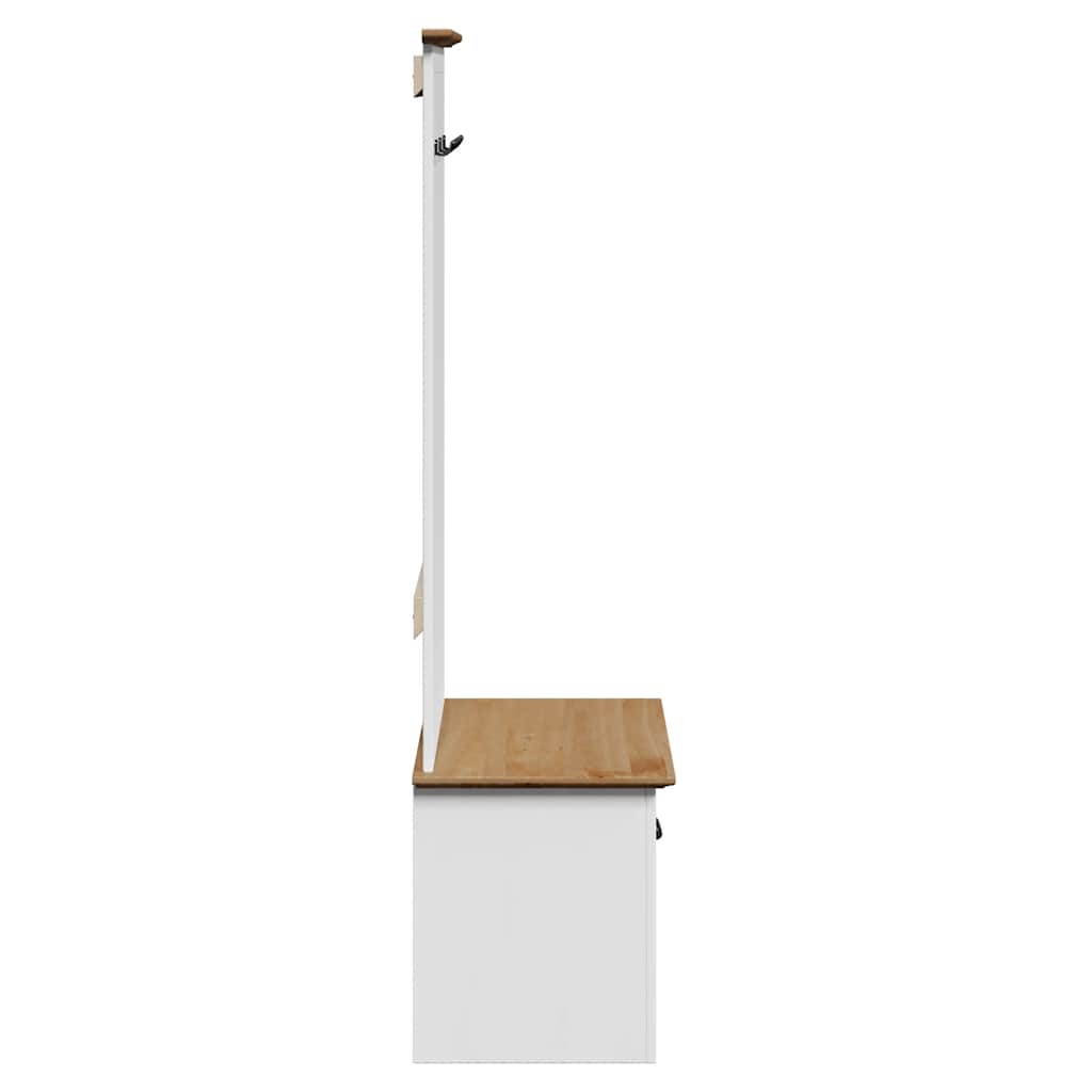 vidaXL Hallway Cabinet with Hooks "BODO" White and Brown 50x40x157 cm
