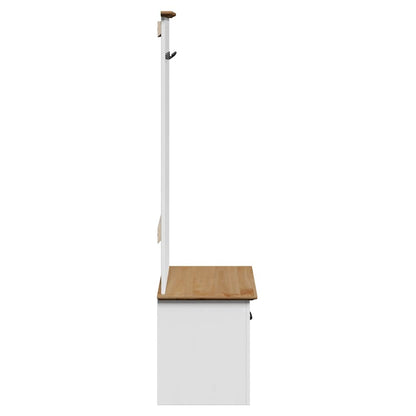 vidaXL Hallway Cabinet with Hooks "BODO" White and Brown 50x40x157 cm
