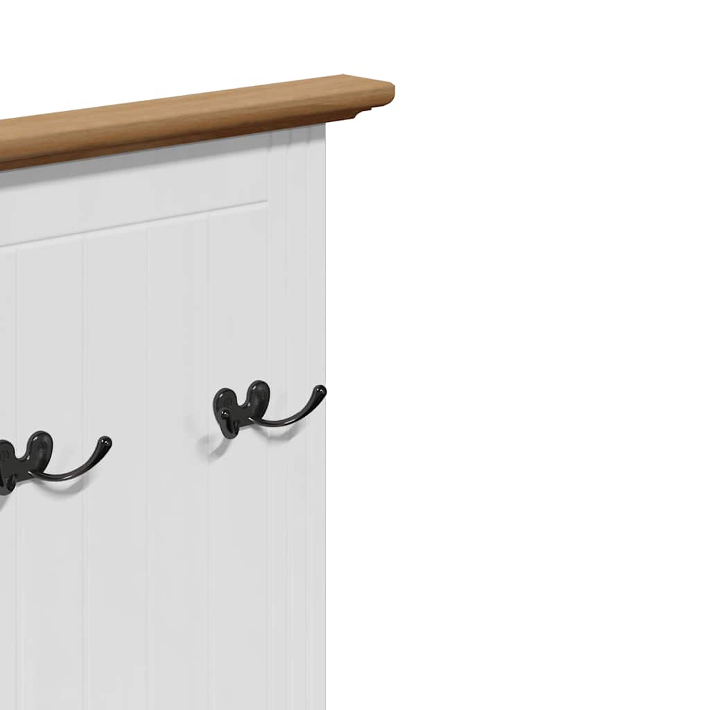 vidaXL Hallway Cabinet with Hooks "BODO" White and Brown 50x40x157 cm