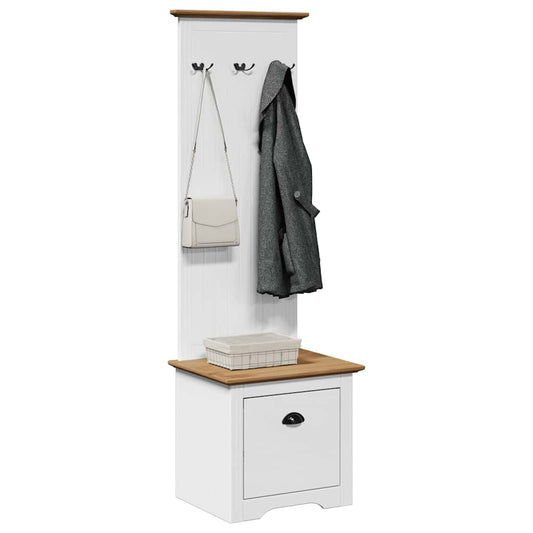 vidaXL Hallway Cabinet with Hooks BODO White and Brown 50x40x157 cm