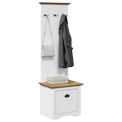 vidaXL Hallway Cabinet with Hooks "BODO" White and Brown 50x40x157 cm