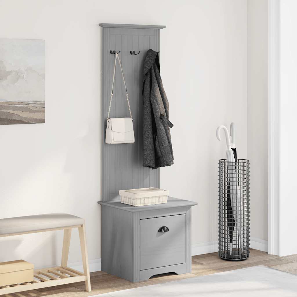 vidaXL Hallway Cabinet with Hooks BODO Grey 50x40x157 cm