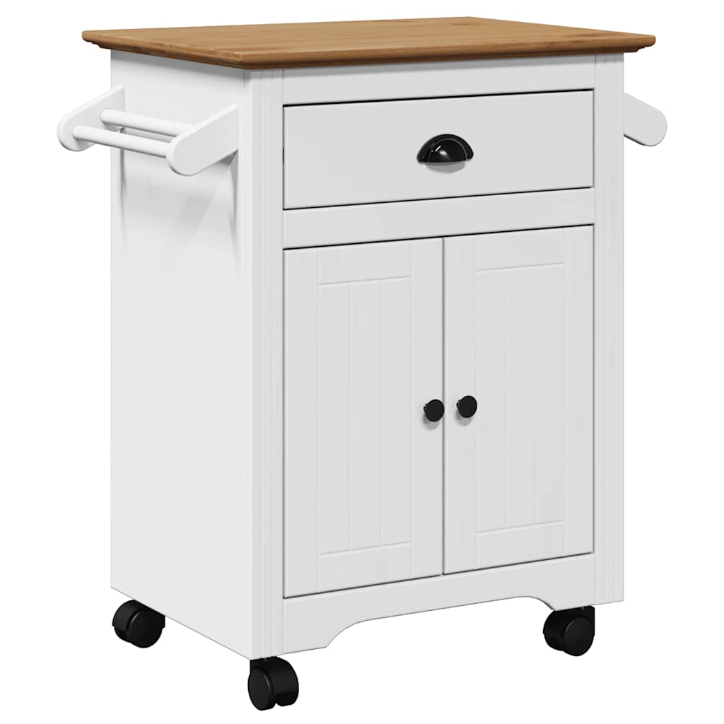 vidaXL Kitchen Trolley BODO White and Brown 72x45x80 cm
