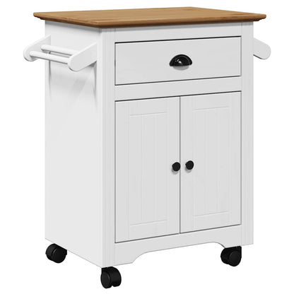 vidaXL Kitchen Trolley BODO White and Brown 72x45x80 cm