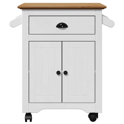vidaXL Kitchen Trolley BODO White and Brown 72x45x80 cm