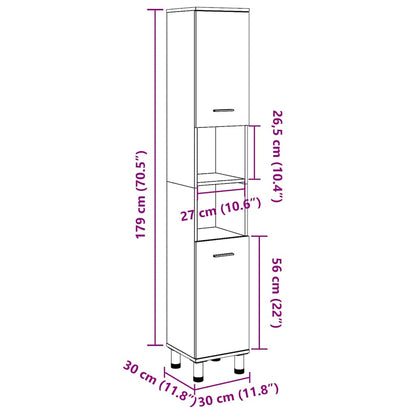 vidaXL Kitchen Trolley BODO White and Brown 72x45x80 cm