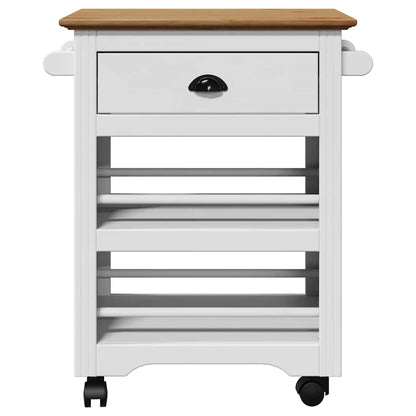 vidaXL Kitchen Trolley BODO White and Brown 67.5x45x80 cm