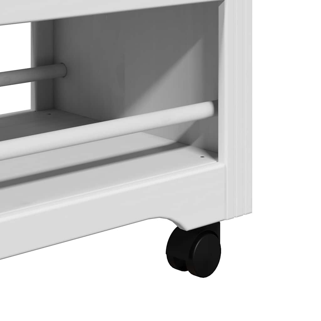 vidaXL Kitchen Trolley BODO White and Brown 67.5x45x80 cm