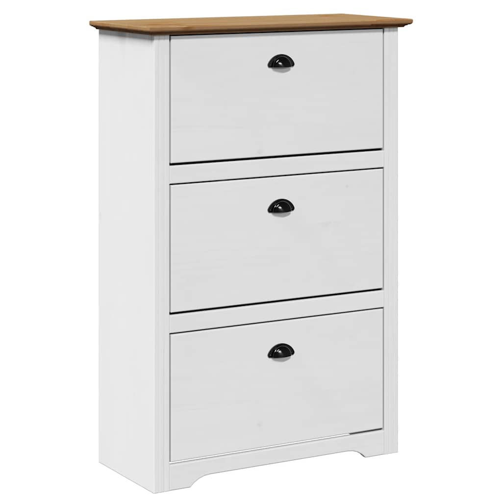 vidaXL Shoe Rack BODO White and Brown 80x35x118 cm