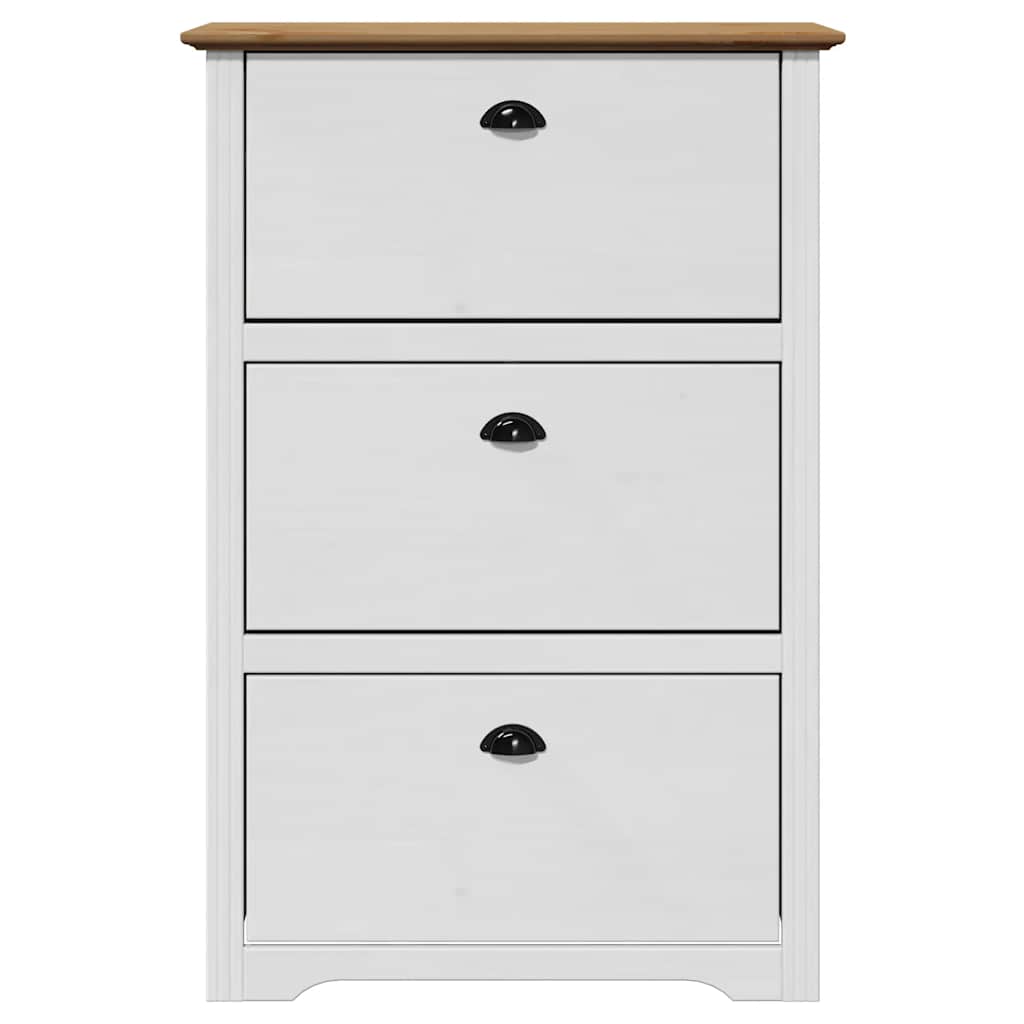 vidaXL Shoe Rack BODO White and Brown 80x35x118 cm