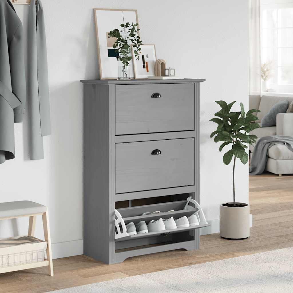 vidaXL Shoe Rack BODO Grey 80x35x118 cm