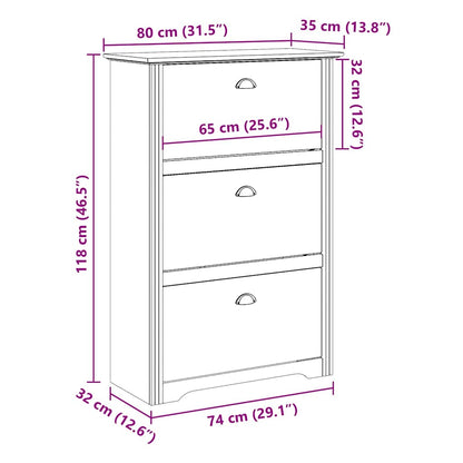 vidaXL Shoe Rack BODO Grey 80x35x118 cm