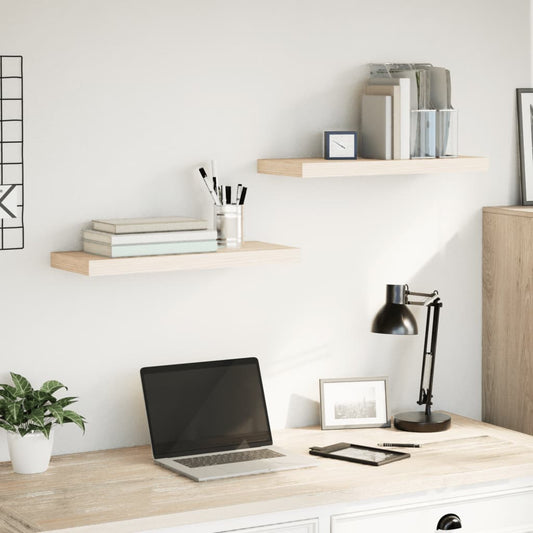 vidaXL Floating Shelves 2 pcs 60x23,5x4 cm Engineered Wood