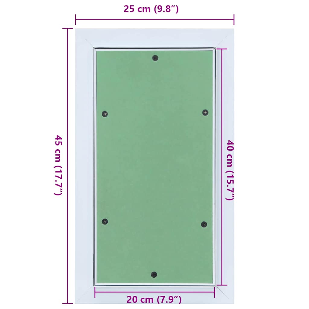 vidaXL Access Panel Green and Silver 25 x 45 cm