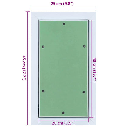 vidaXL Access Panel Green and Silver 25 x 45 cm