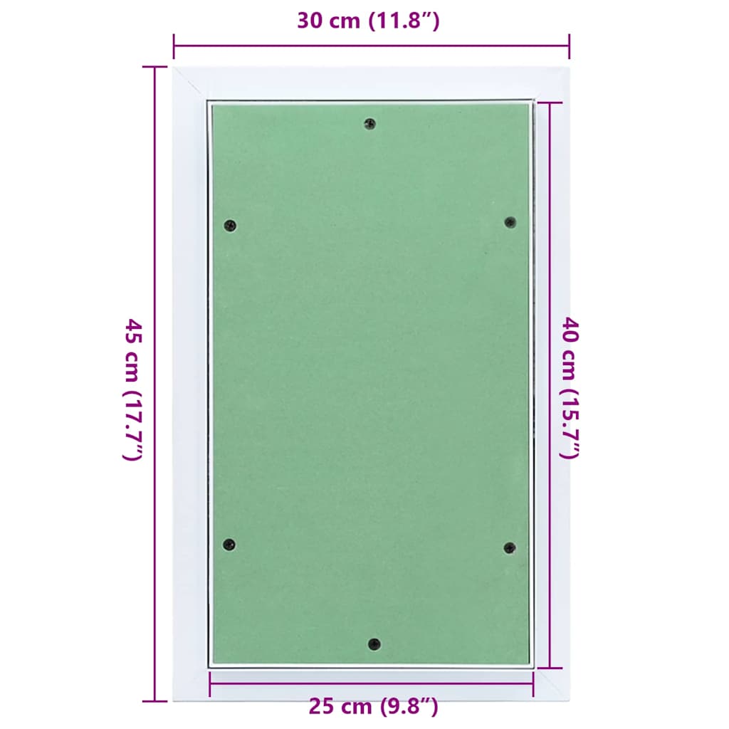 vidaXL Access Panel Green and Silver 30 x 45 cm