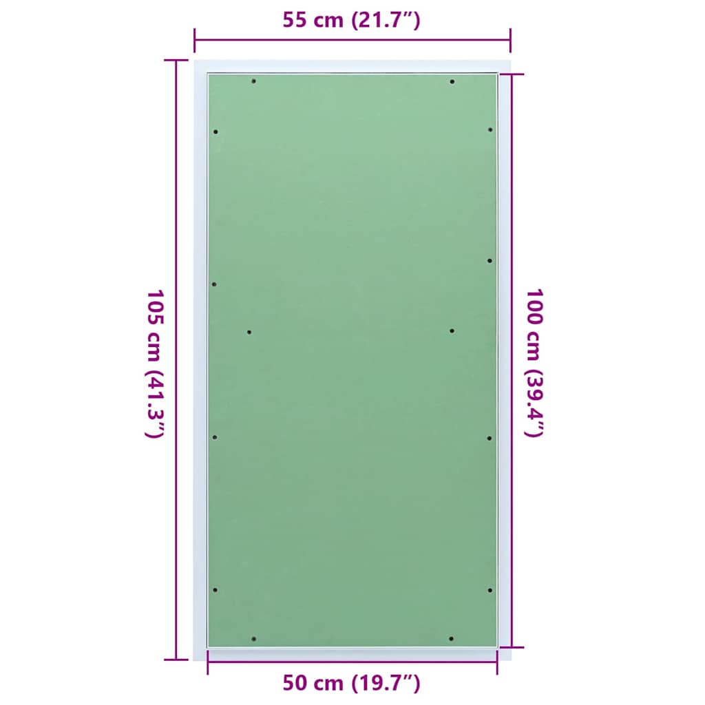 vidaXL Access Panel Green and Silver 55 x 105 cm