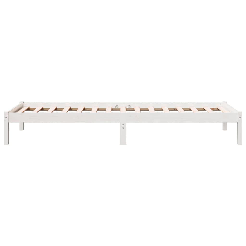 vidaXL Extra Long Bed Frame without Mattress White 90x210 cm Solid Wood Pine