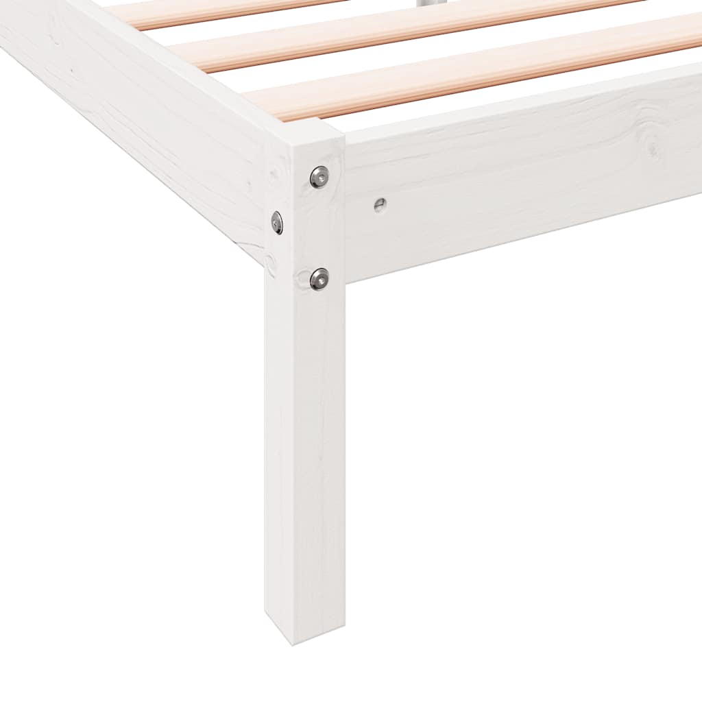 vidaXL Extra Long Bed Frame without Mattress White 90x210 cm Solid Wood Pine