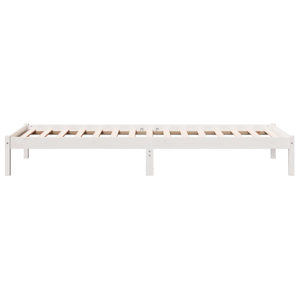 vidaXL Extra Long Bed Frame without Mattress White 100x210 cm Solid Wood Pine