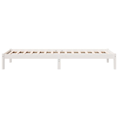 vidaXL Extra Long Bed Frame without Mattress White 100x210 cm Solid Wood Pine