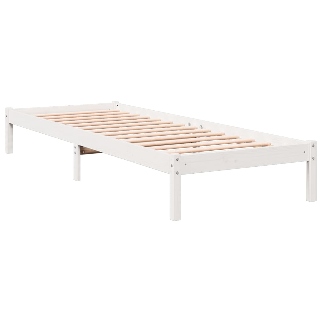 vidaXL Extra Long Bed Frame without Mattress White 100x210 cm Solid Wood Pine