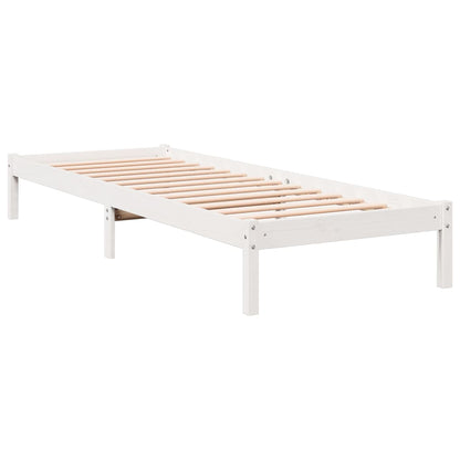 vidaXL Extra Long Bed Frame without Mattress White 100x210 cm Solid Wood Pine