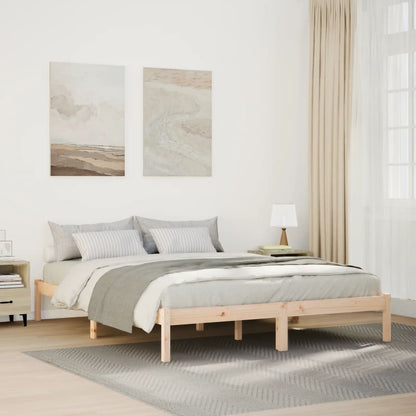 vidaXL Extra Long Bed Frame without Mattress 140x210 cm Solid Wood Pine