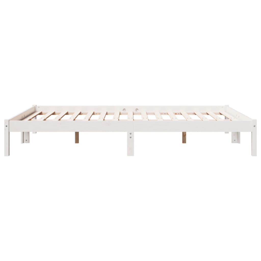 vidaXL Extra Long Bed Frame without Mattress White 140x210 cm Solid Wood Pine