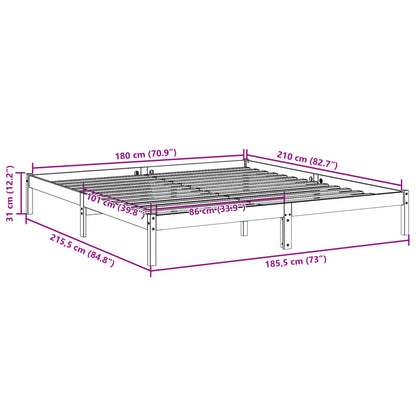 vidaXL Extra Long Bed Frame without Mattress 180x210 cm Solid Wood Pine