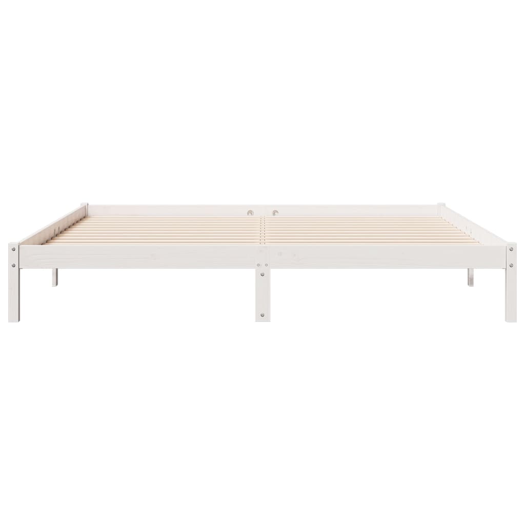 vidaXL Extra Long Bed Frame without Mattress White 180x210 cm Solid Wood Pine