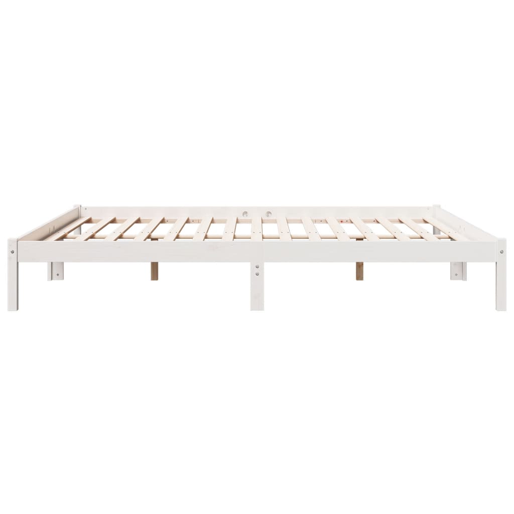vidaXL Extra Long Bed Frame without Mattress White 180x210 cm Solid Wood Pine