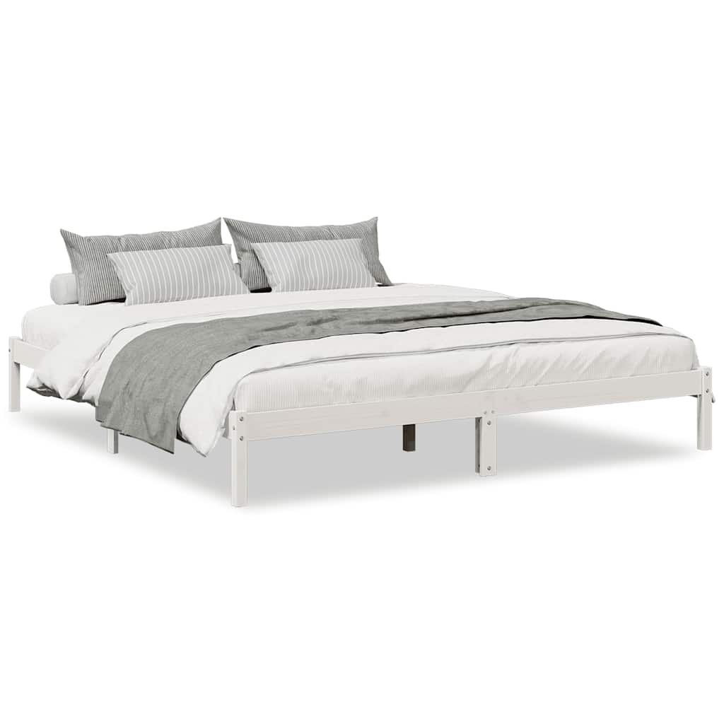 vidaXL Extra Long Bed Frame without Mattress White 200x210 cm
