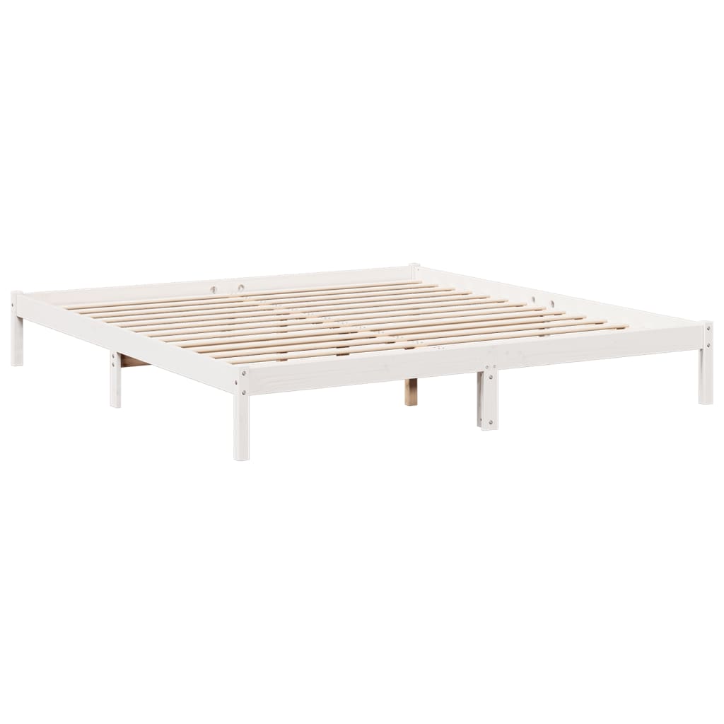 vidaXL Extra Long Bed Frame without Mattress White 200x210 cm Solid Wood Pine