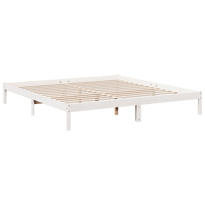 vidaXL Extra Long Bed Frame without Mattress White 200x210 cm Solid Wood Pine