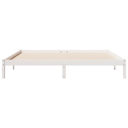vidaXL Extra Long Bed Frame without Mattress White 200x210 cm Solid Wood Pine