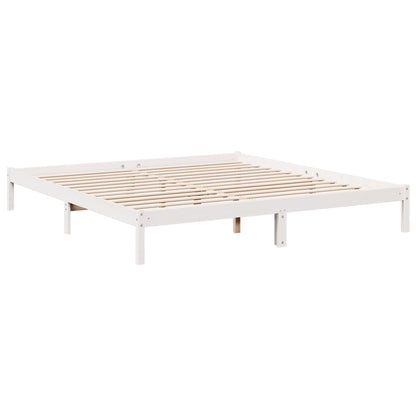 vidaXL Extra Long Bed Frame without Mattress White 200x210 cm Solid Wood Pine