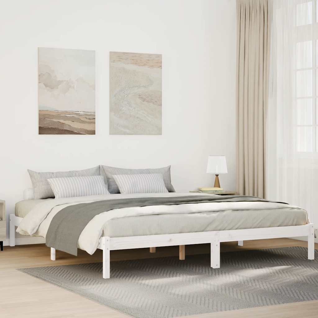 vidaXL Extra Long Bed Frame without Mattress White 200x210 cm