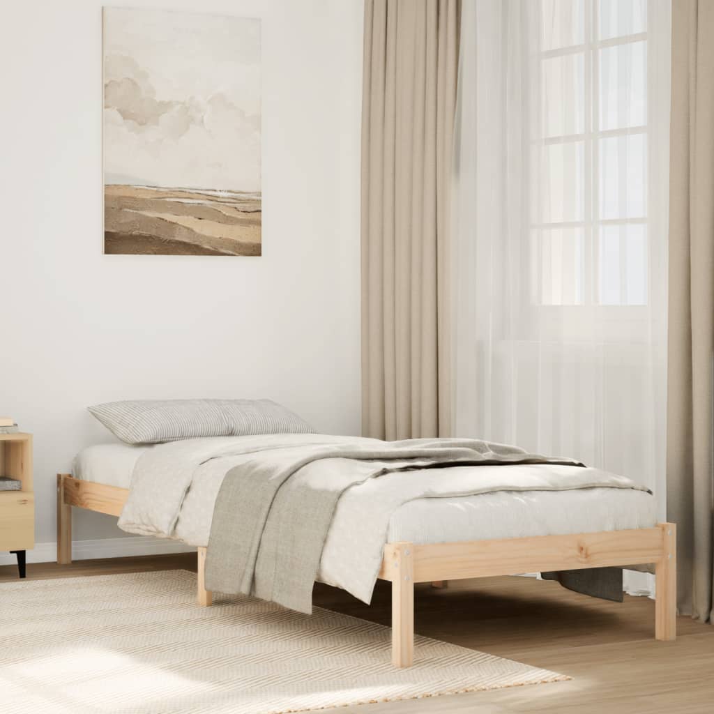 vidaXL Extra Long Bed Frame without Mattress 100x220 cm Solid Wood Pine