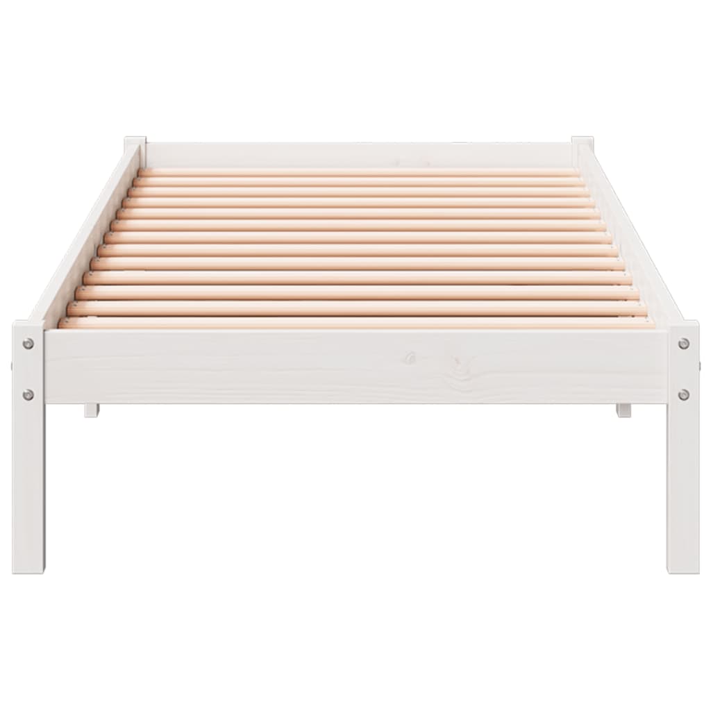 vidaXL Extra Long Bed Frame without Mattress White 100x220 cm Solid Wood Pine